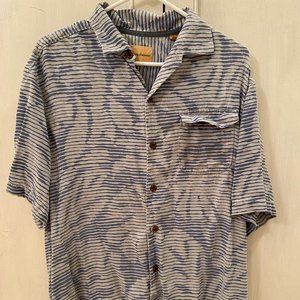 Tommy Bahama blue short sleeve button down shirt